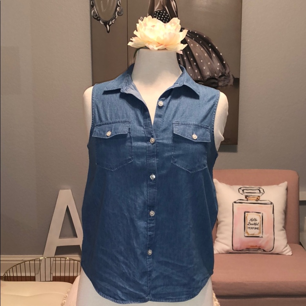 Denim Button Up Tank